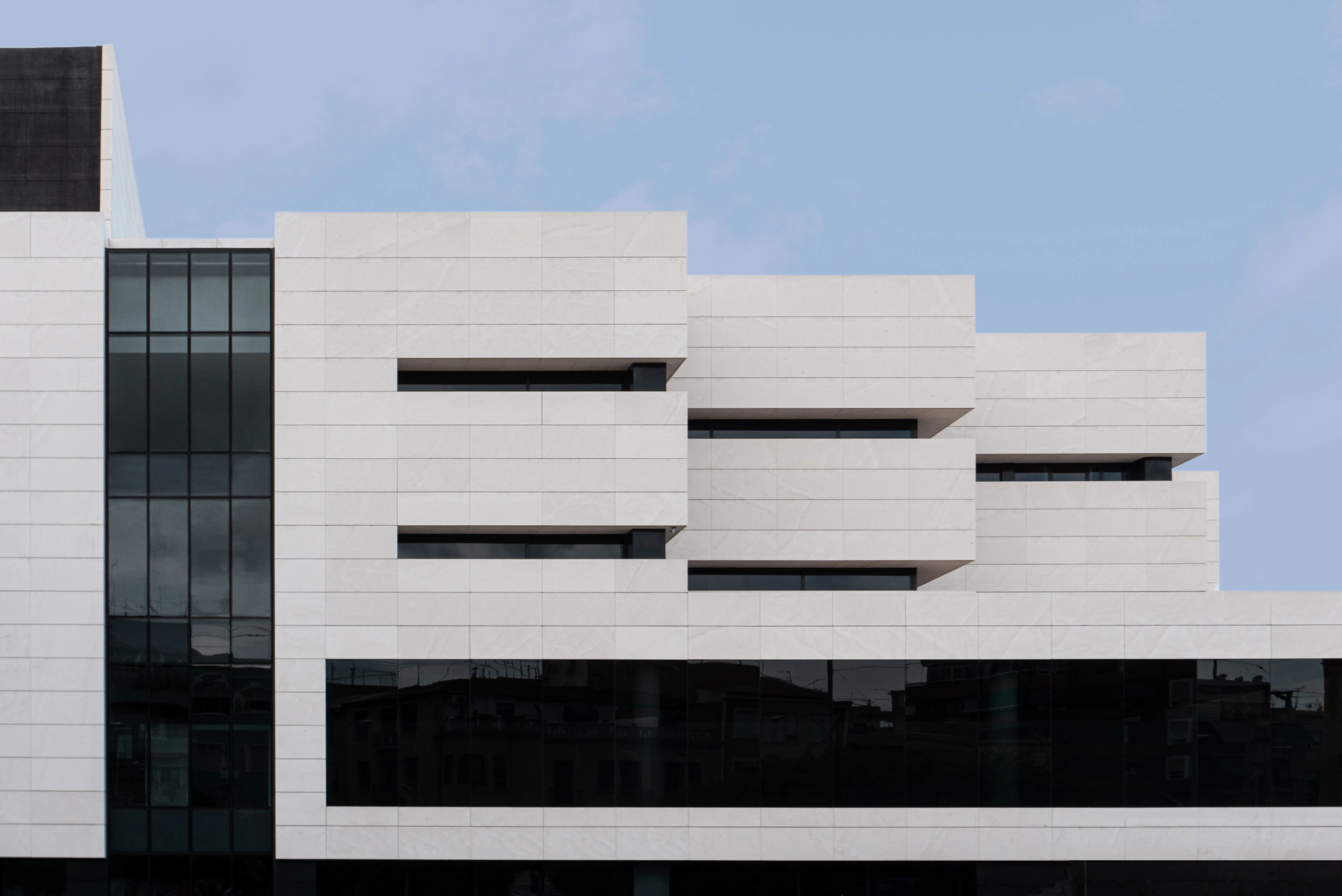 Conceptual view of a contemporary glass and aluminum façade