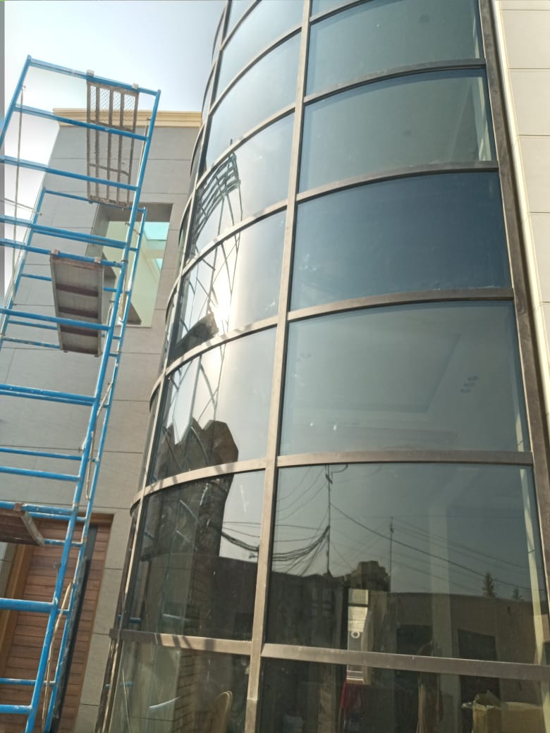 Architectural aluminum and glass facade